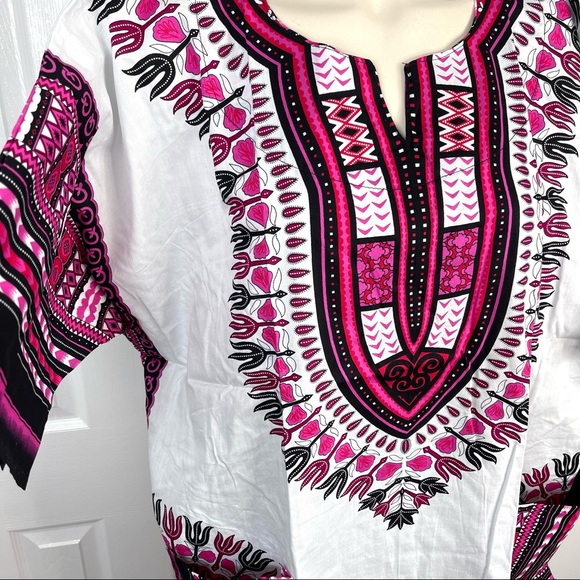 🌟🌟SOLD🌟🌟BRIGHT and BOLD short sleeve 100% COTTON graphic print floral shirt - Picture 2 of 8